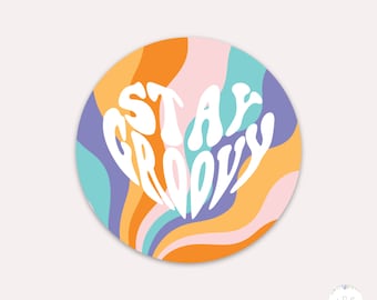 Stay Groovy Sticker | Hippie Sticker, Happy Sticker, Stickers for Nurses, Gift for Nurse, Nursing Student Sticker, ICU Nurse Sticker, Nurse