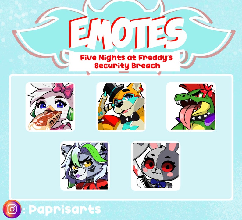 FNAF - Five Nights at Freddy's: Security Breach - Emotes [PACK] - Etsy