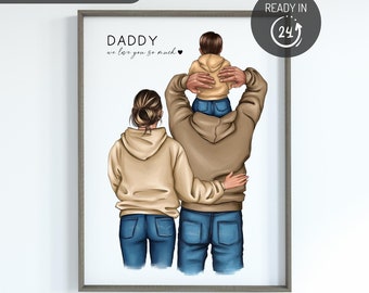 Regalo del Día del Padre, Impresión personalizada de papá, Regalos para papá, Impresión personalizada de papá, Regalos personalizados de papá, Regalo de nuevo papá, Arte de padre e hija