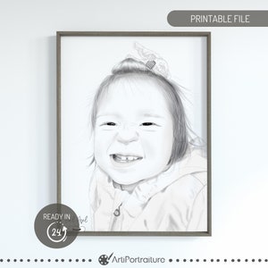 Custom Digital Charcoal Drawing, Portrait From Photo, Hand Drawn Portrait, Personalized Portrait Print, Family Charcoal Drawing, Custom Art