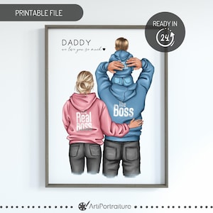 Personalized Wall Art Dad and Son, Father&#39;s Day Gift Ideas, Gift for Dad from Daughter, Dad Print from Mom, Dad Birthday Gifts, Daddy and Me