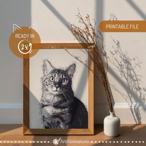 Custom Line Art Pet Portrait From Photo, Pet Sketch in Scribble Art Style, Personalized Pet Drawing, Dog Portrait Painting, Cat Portrait