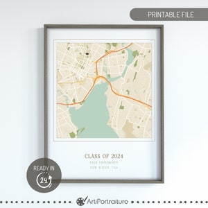 Mappa personalizzata di qualsiasi università, regalo di laurea personalizzato, poster universitario, mappa del college, arredamento del dormitorio, stampa della mappa della scuola, regalo di laurea di dottorato