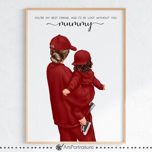 Arte personalizada para mãe e filho, Arte de parede personalizada para o dia das mães, Impressão para mamãe e bebê, Presentes para mães de primeira viagem, Presentes de aniversário para novas mães