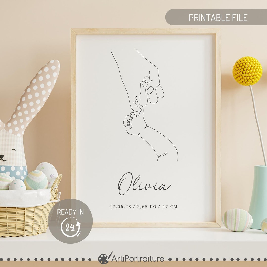 Printable Custom Birth Poster, Personalized Baby Gift, Birth Gift ...