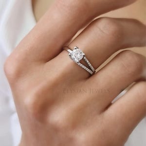 1.0 CT Round Cut Moissanite Engagement Ring, Brilliant Round Cut Ring, Full Eternity Ring, 10K Pure Gold Wedding Ring, Promise Ring