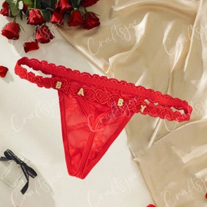 String personnalisé nom, string personnalisé avec prénom, bikini string personnalisé, cadeau couple, cadeau pour femme, cadeau du jour J image 8