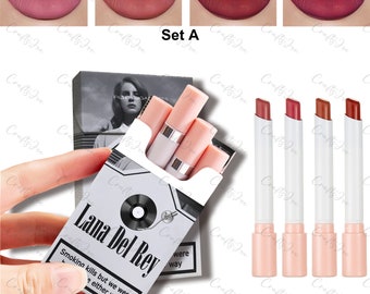 Lana Del Rey Lipstick, Custom Box With Ur Photo, Personalized Lana Del Rey Cigarette Box, Lana Del Rey Cigarette Lipsticks Set