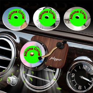 Customized Car Air Freshener With Your Photo,Personalized Christmas Gifts,Custom Record Player Car Air Freshener,Albums Cover