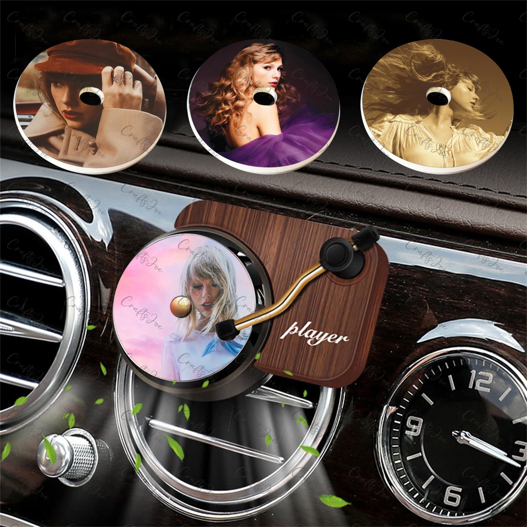 TS the-Eras Tour Support,Taylor-Swifts Car Freshener,12PCS Taylors Car Air  Fresheners Vent Clips,Record Player Car Fresheners Album Cover Air  Freshener Car Accessories for TS Fans Taylor-Swifts Gifts 