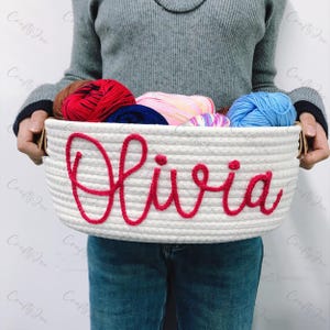 Babyparty personalisierter Geschenkkorb, Baby-Geschenk-Korb-Seil-Baumwollkorb-Baby-Geschenk-Korb-Spielzeug-Korb-Aufbewahrungskorb-Baby-Namensgeschenk