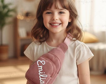 Custom Name Toddler Corduroy Purse：Soft Mini Sling Bag