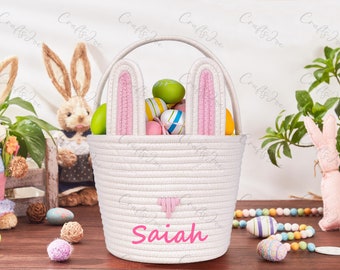 Easter Egg Hunting Basket Easter Baskets for Children, Personalized Easter Basket With Kids Name, Easter Basket, Easter Gift