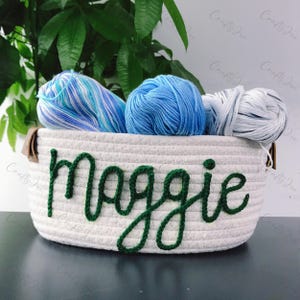 Name Babyspielzeug Aufbewahrungskorb, personalisierter Baby Aufbewahrungskorb, Babyparty personalisierter Geschenkkorb, kundenspezifischer Seil-Baumwollbaby-Korb,