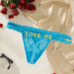 String personnalisé nom, string personnalisé avec prénom, bikini string personnalisé, cadeau couple, cadeau pour femme, cadeau du jour J image 6