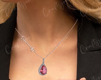 Handgemachte Birthstone Halskette, personalisierte Birthstone Namenskette, Geschenke für Frau, Muttertagsgeschenk für sie, maßgeschneiderte Namenskette