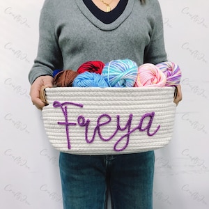 Custom Baby Shower Name Basket,Personalized Baby Name Cotton Basket Gift, Toys Storage Basket,Nursery Gift,Custom Baby Gifts,Christmas Gift
