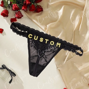 Benutzerdefinierte Name Tanga G-Strings, personalisierte Tanga mit Ur Name, Benutzerdefinierte Tanga Bikini, Paar Geschenk, Geschenk für Frau, Monther's Day Geschenk Bild 2