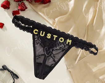 Perizoma con nome personalizzato, perizoma personalizzato con nome Ur, bikini perizoma personalizzato, regalo per coppia, regalo per la moglie, regalo per il giorno del mese