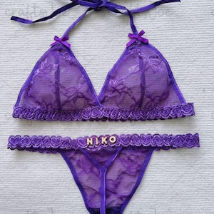 Custom Name Thong G-strings Set, Personalized Thong Set With Ur Name, Custom Thong Bikini Set, Couple Gift, Gift For Wife,Monther&#39;s Day Gift