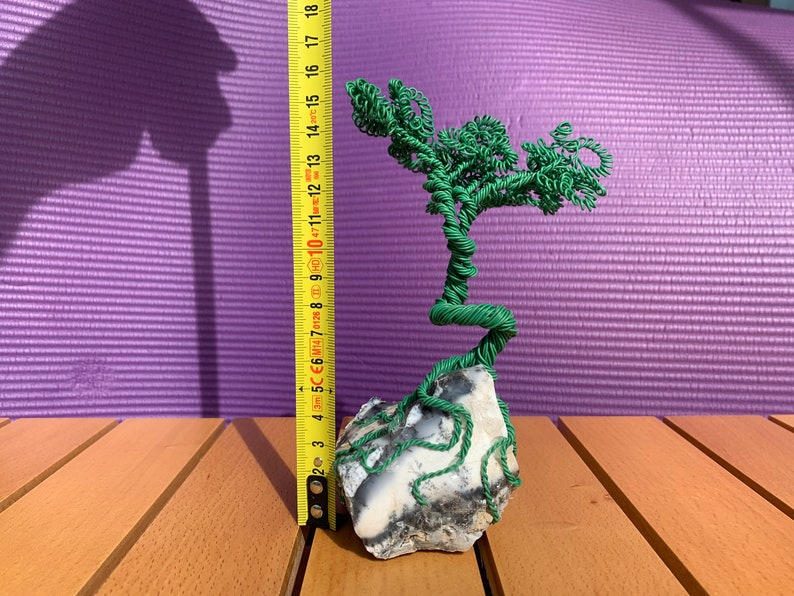 Bonsai Wire Tree Sculpture Set in Dendritic Opal Stone Etsy