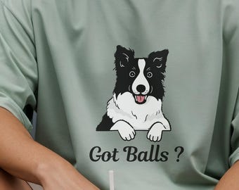 Lustiges Border Collie Print T-Shirt - Hundeliebhaber Unisex T-Shirt