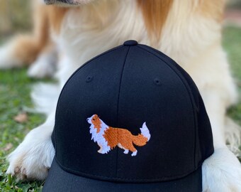 Embroidered Red Border Collie Cap: Unisex Baseball Hat, Dog Lover Gift