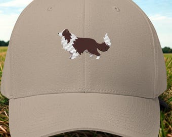 Embroidered Brown Border Collie Cap: Unisex Baseball Hat, Dog Lover Gift