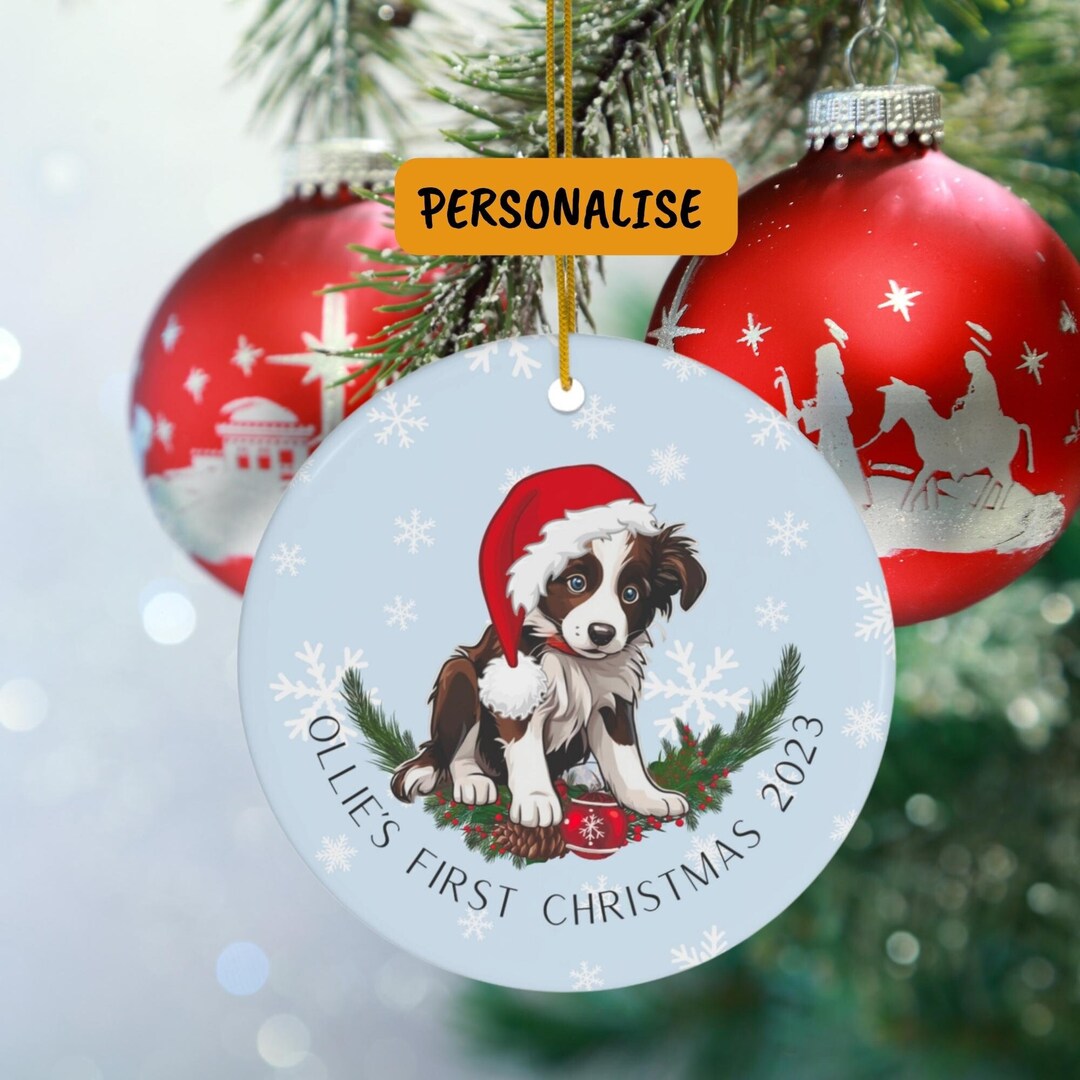 Border Collie Christmas Ornament Dog's First Christmas Etsy