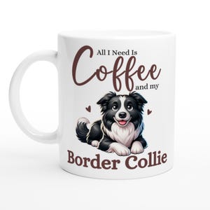 Border Collie Mug - Black Border Collie Personalised Coffee Cup - Custom Pet Name Mug - Gift from the Dog - Gift for Coffee and Dog Lovers