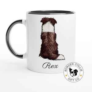 Border Collie Personalised Mug, Brown Border Collie Coffee Cup, Custom Pet Name Coffee Mug, Tea Mug Dog Memorial Gift, Fathers Day Gift