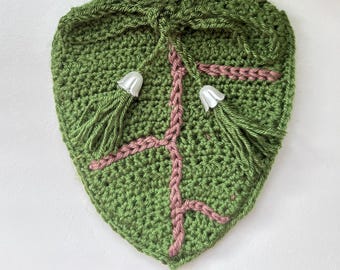 Patrón de bolsita de hojas a crochet - Bolsita con cordón Nature - Cottagecore - PDF digital