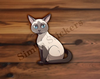 Siamese Cat Digital Sticker PNG+SVG Fun  Sticker Sticker Domestic Pet Cat Animal Digital Art   Clipart