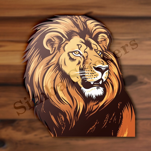 Majestic Lion Bust  PNG+SVG  Fun Cartoon Digital Sticker African Sticker Savanna Animal Wild Animal Digital Art Cartoon