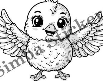 25-pack Chicken On Farm Colouring Page Vector Illustration SVG  Domestic Farm Bird Animal  Art Black-and-white Images