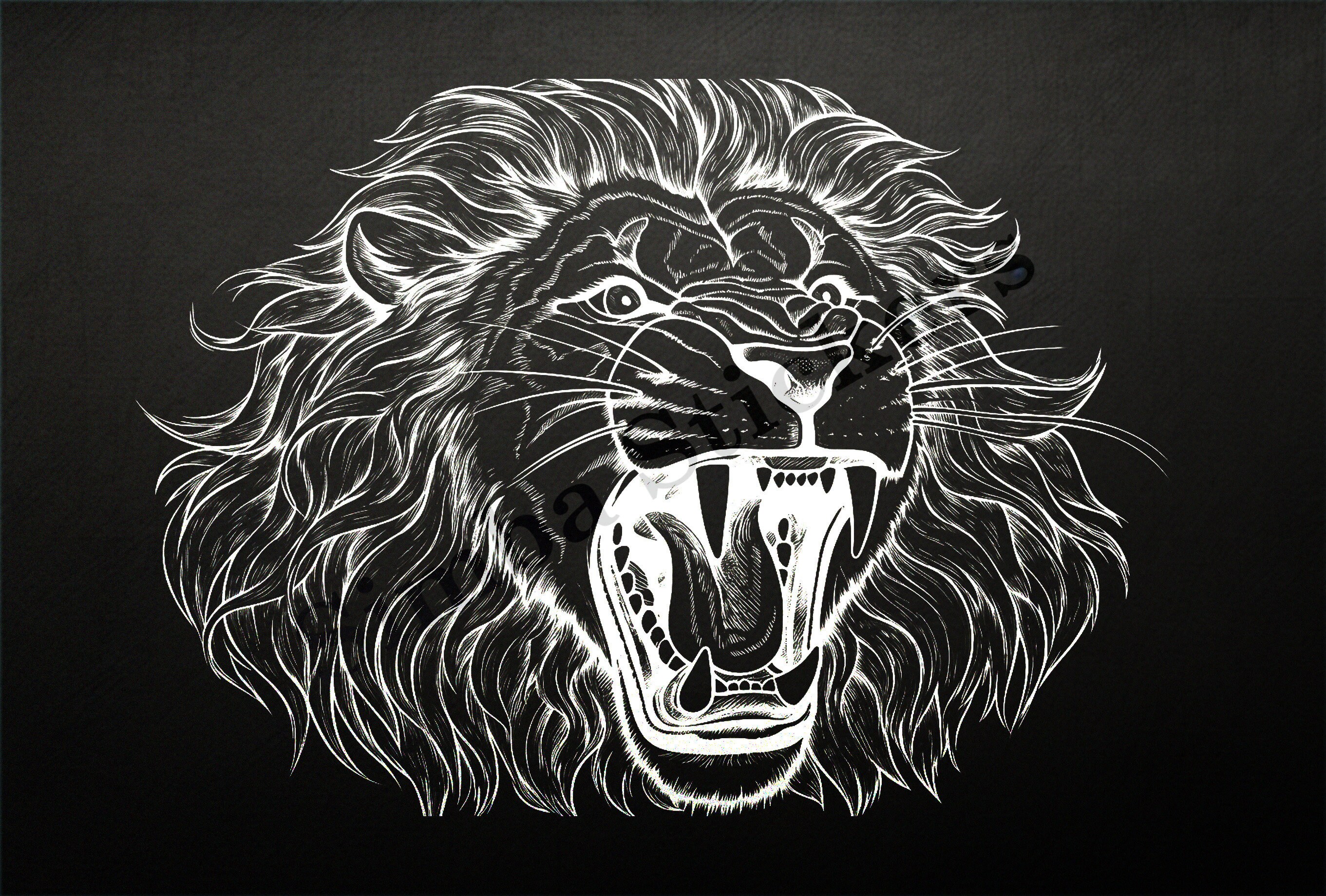 Lion Roaring Outline Art Transparent PNG+SVG Sticker Fun Digital ...