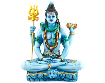 white marble Mahadev Sculpture Lord Shiva/bholenath aadiyogi.(8inch)