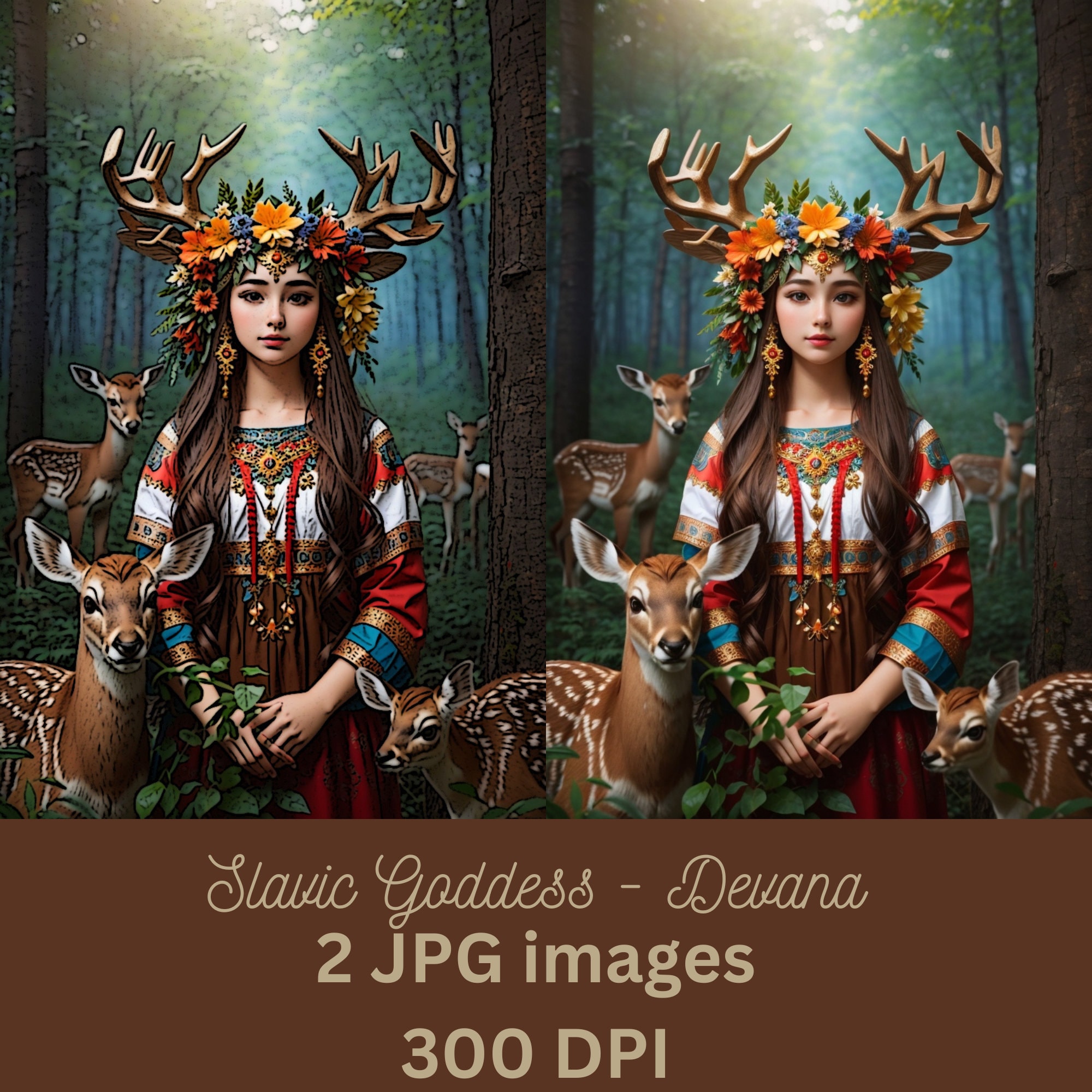 Slavic Goddess Devana Digital Art 2 Digital Files - Etsy