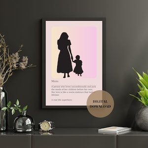 Impressão personalizada de definição de mãe, foto de dia das mães, presente da filha - pôster personalizado de definição de mãe, primeiro presente de dia das mães - para impressão