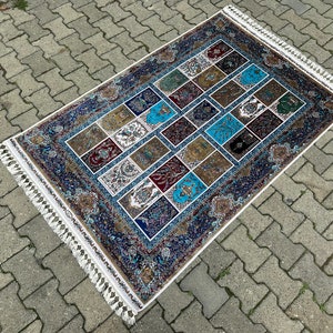 4x6 Bamboo Silk Rug: Anatolian 1001 Night Design