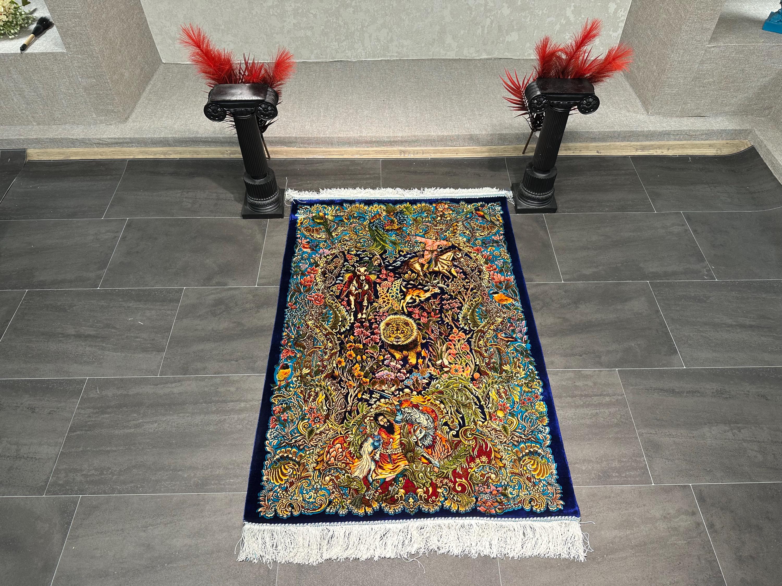 Unique Silk Wall Decor, Art Decor, Silk Rug 3x4, Home Decor, Rug for ...