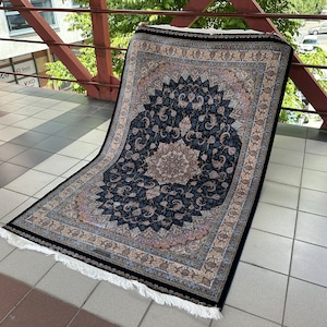 150x250 Bambus-Seidenteppich: Traditioneller Wohnzimmerteppich