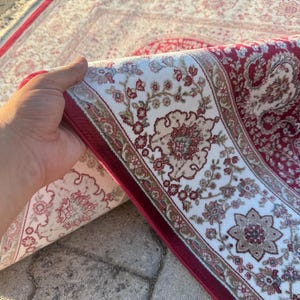 Luxury Prayer Mat Rug, 3x4 Red Silk Rug, Sejjadeh Rug, Bamboo Silk Rug, Gift For Muslim Rug,Super Fine Prayer Mat Rug,Turkish Prayer Mat Rug