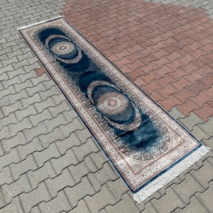 Anatolian Turkish Runner Rug: 3x10 Bamboo Silk Hallway Carpet