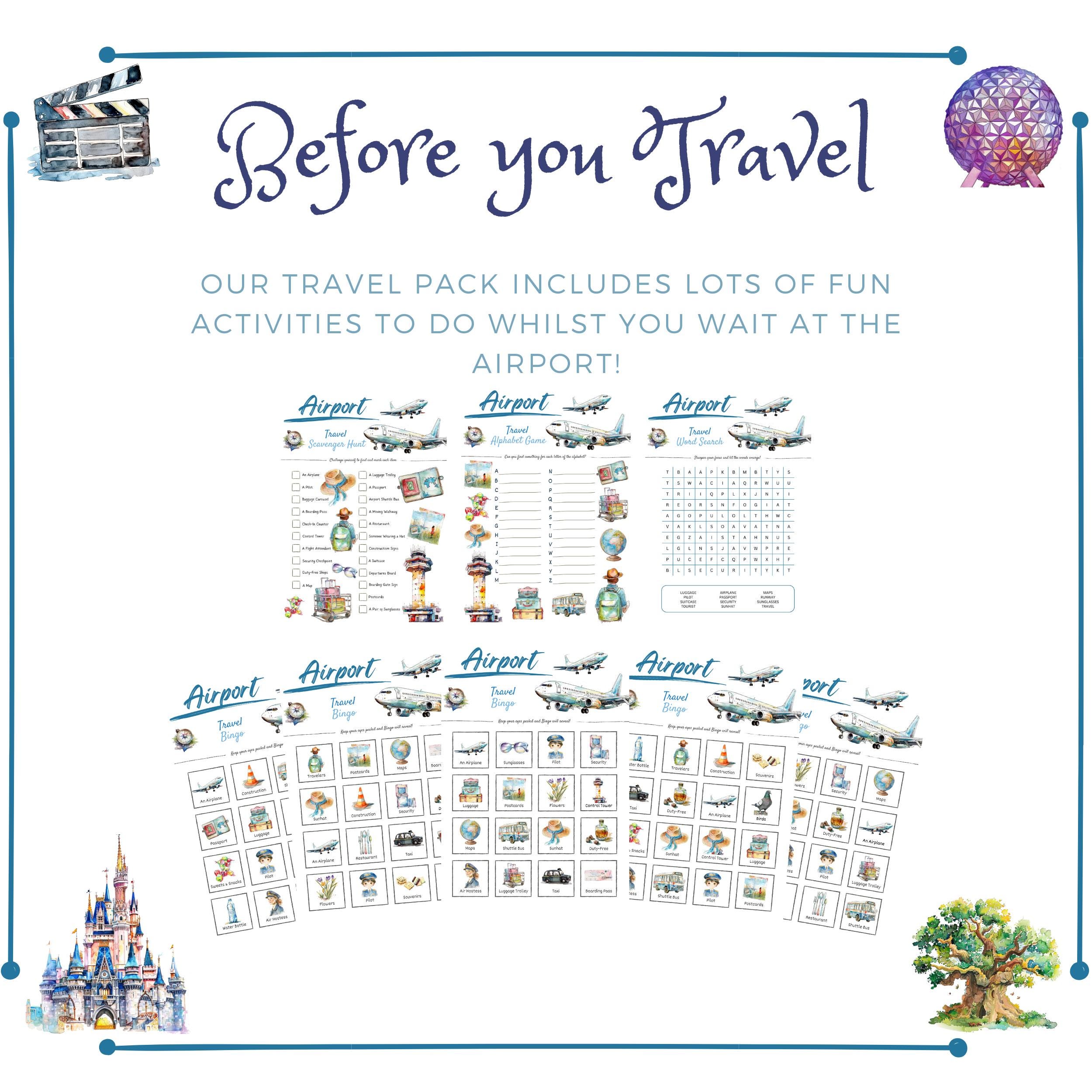 Printable WDW Travel Games | Activity Pack for Holidays | Orlando Family Games | WDW Holiday ...