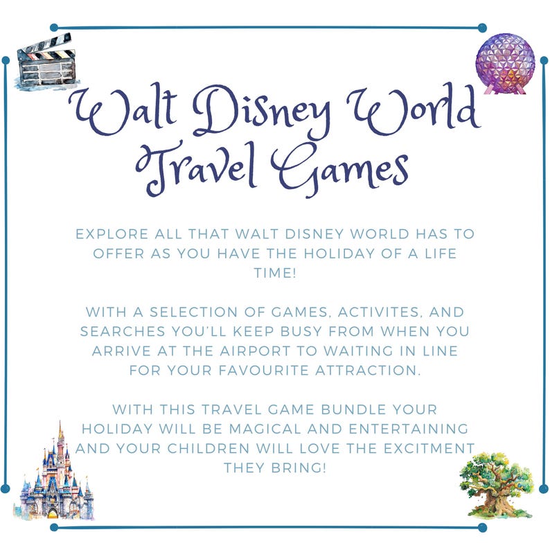 Printable WDW Travel Games | Activity Pack for Holidays | Orlando ...