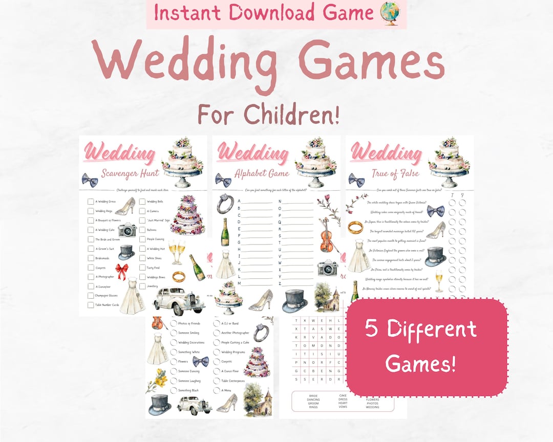 Wedding Game Bundle | Wedding Games for Children | Childrens Games for ...