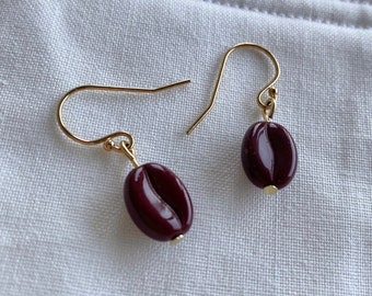 Coffee Bean Earrings, Espresso Earrings