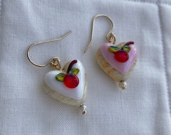 Cherry Pastry Earrings, Cafecore Earrings