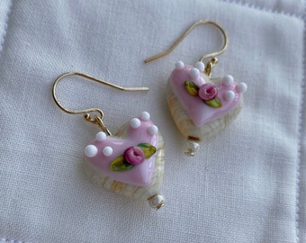 Strawberry Pastry Earrings, Cafecore Earrings